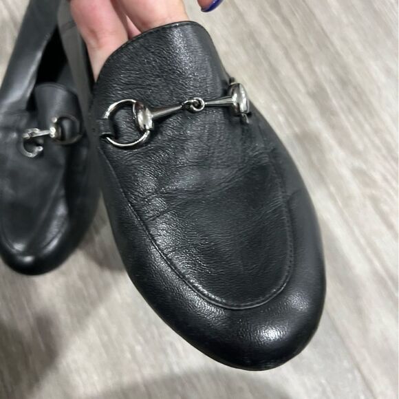 Black Silver Loafers Flats Size 39 - Picture 2 of 7